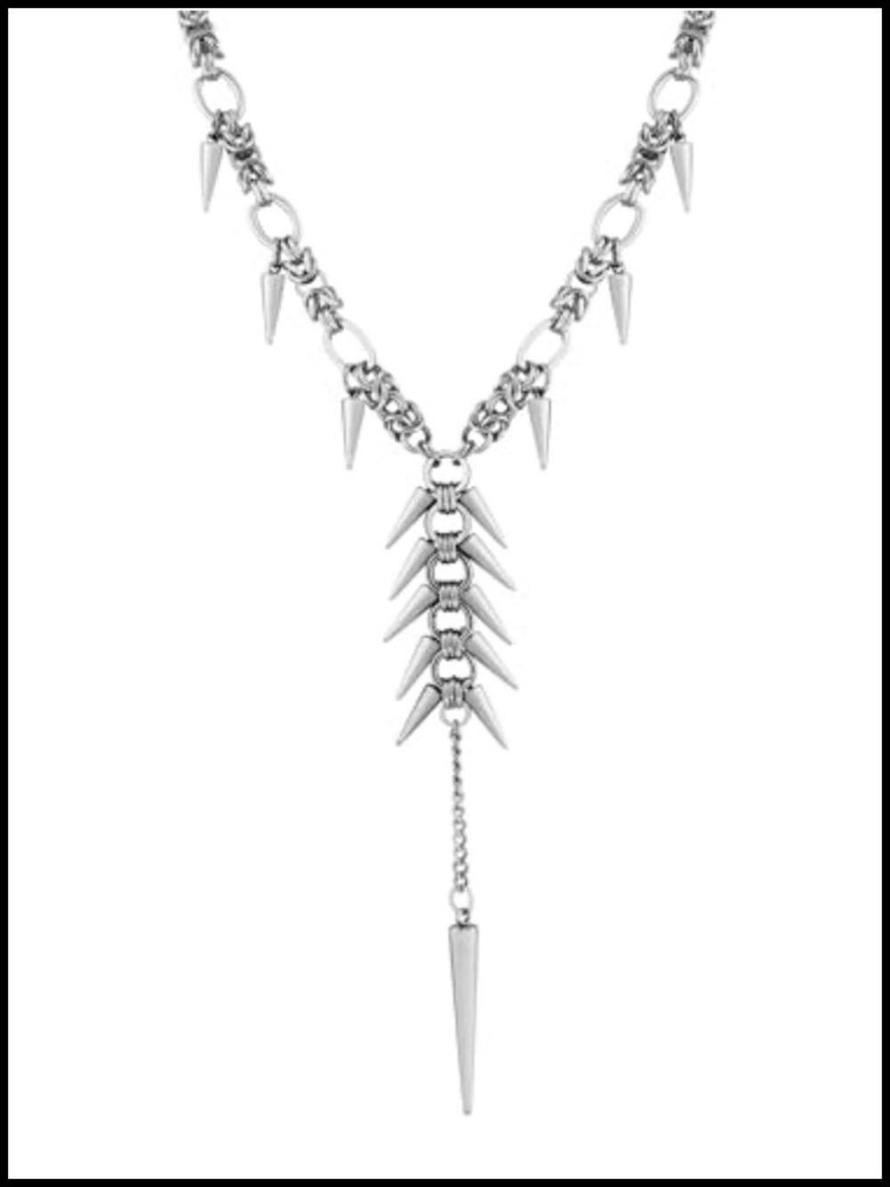 Chunky Spike Choker Stainless Steel Gothic Emo Punk Grunge Necklace